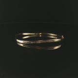 14k Yellow Gold and 0.50cttw Diamond 10.6g Curved Bangle Bracelet 6.5"