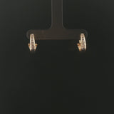 14k Yellow Gold and 0.10cttw Diamond Small Hoop Earrings 0.50"