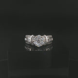 14k White Gold and 2cttw Pave Diamond Cluster Ring Size 5