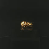 24k Pure Yellow Gold 6g Solid Bypass Band Ring Size 6