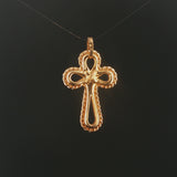 18k Yellow Gold 3.9g Vintage Fancy Cross Pendant Italy 1.65"