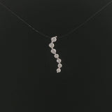 14k White Gold and 0.75cttw Diamond Journey Pendant 1"