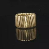 18k Yellow Gold 7.8g Vintage Tubogas Stretch Band Ring Italy Size 6.5 - 9