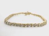 14k Yellow Gold and 1cttw Natural Diamond S Link Tennis Bracelet 7"