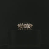 14k White Gold and 0.75cttw Diamond Vintage Cluster Band Ring Size 6