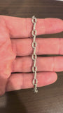 14k White Gold and 2cttw Diamond Encrusted Fancy Link Ladies Bracelet 7"