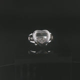 18k White Gold and Floating Diamonds 11.4g Heart Ring Size 6.5
