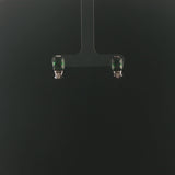 18k White Gold Green Tourmaline and Diamond Huggie Earrings