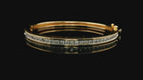 14k Yellow Gold and 1cttw Diamond Vintage Heavy Bangle Bracelet 6.25"