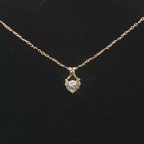 18k Yellow Gold and 0.61cttw Diamond Heart Pendant Necklace 20"