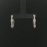 14k White Gold and 1cttw Diamond Hoop Earrings