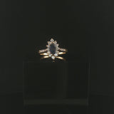 14k Yellow Gold 0.85ct Sapphire and Diamond Halo Ring Size 7.5