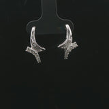 14k White Gold and 0.50cttw Diamond Huggie Earrings
