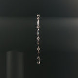 14k White Gold and 1.30cttw Diamond Cluster Floral Link Bracelet 7.5"