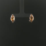 14k White Gold and Citrine 6g Solid Huggie Earrings