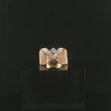 14k Yellow and White Gold Diamond Vintage Ladies Ring Size 4.25
