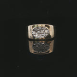 14k Yellow Gold and 0.25cttw Diamond Solid Men's Ring Size 9.5