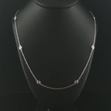 14k White Gold and 0.50cttw Diamonds by the Yard Necklace 24"