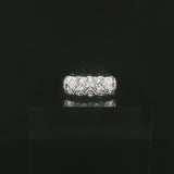 14k White Gold and 0.05cttw Diamond Vintage Ladies Band Ring Size 8.5
