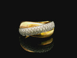 18k Yellow Gold and 0.50cttw Diamond Solid Crossover Band Ring Size 8