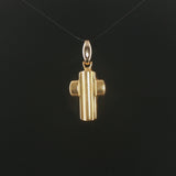 18k Yellow and White Gold 3g Vintage Cross Pendant Italy 1.25"