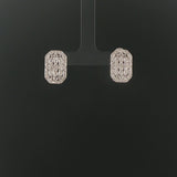 14k White Gold and 0.25cttw Diamond Vintage Filigree Stud Earrings