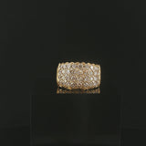 18k Yellow Gold and 2cttw Diamond Heavy Cluster Ring Size 7