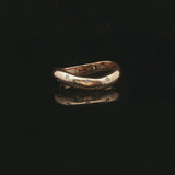 18k Yellow Gold and Flush Set Diamonds Curved Band Ring Size 6