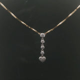 14k Yellow and White Gold 0.50cttw Diamond Box Link Necklace Drop Pendant 24.5"