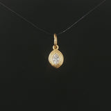 18k Yellow Gold and 0.34ct Marquise Diamond Vintage Charm Pendant