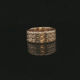 14k Yellow Gold 9.7g Solid Vintage 9mm Mesh Band Ring Size 9