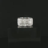 14k White Gold and 1cttw Diamond Men's Band Ring Size 10.25