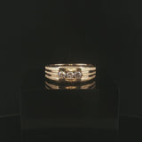 14k Yellow Gold and 0.40cttw Three Diamond Men's Band Ring Size 11
