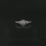 14k White Gold and 0.50cttw Diamond Halo Ring Size 7