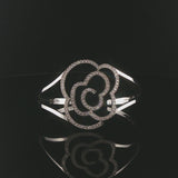 Hami 18k White Gold and 1.70cttw Diamond Solid 21g Cuff Bracelet 6.5"