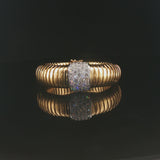 18k Yellow Gold and 2.20cttw Diamond Tubogas Stretch 36g Bangle Bracelet Italy