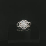 18k White Gold and 1cttw Diamond Halo Ladies Ring Size 4.75