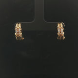 18k Yellow Gold and 0.24cttw Diamond French Back Huggie Earrings