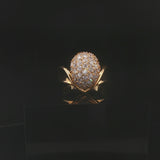 18k Yellow Gold 1.06cttw Diamond Pave Domed Bombe Ring Size 4.75
