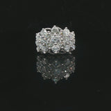 10k White Gold and 4cttw Diamond Ladies Cluster Ring Size 7