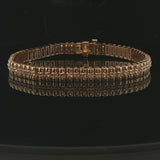14k Yellow Gold and 2cttw Solid Heavy 25.6g Fancy Link Bracelet 7.25"