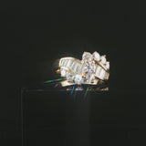 18k Yellow Gold and 1.25cttw Round and Baguette Diamond Ladies Ring Size 7.25