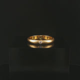 18k Yellow Gold and 0.05ct Flush Set Diamond Solid Band Ring Size 7