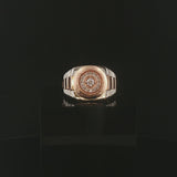 14k White and Rose Gold 0.20cttw Diamond Men's Watch Band Ring Size 10.25