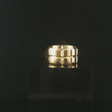 18k Yellow Gold 16.4g Solid Heavy 11mm Square Design Band Ring Size 9