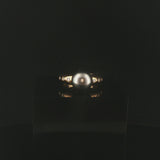 18k Yellow Gold Tahitian Pearl and Diamond Vintage Ring Size 6