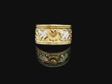 14k Tri Tone Gold 4.7g Ladies Elephant Band Ring Size 7