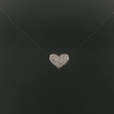 18k White Gold and 0.50cttw Pave Diamond Heart Slide Pendant