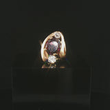 14k Yellow Gold 1.92ct Garnet and 0.30cttw Diamond Ladies Ring Size 5