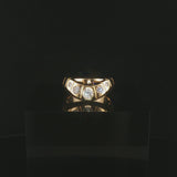 18k Yellow Gold and 0.35cttw Pave Set Diamond Curved Band Ring Size 5